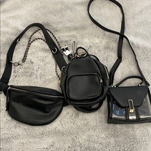 Set of black purses